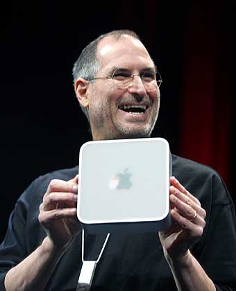 Steve Jobs with Mac Mini